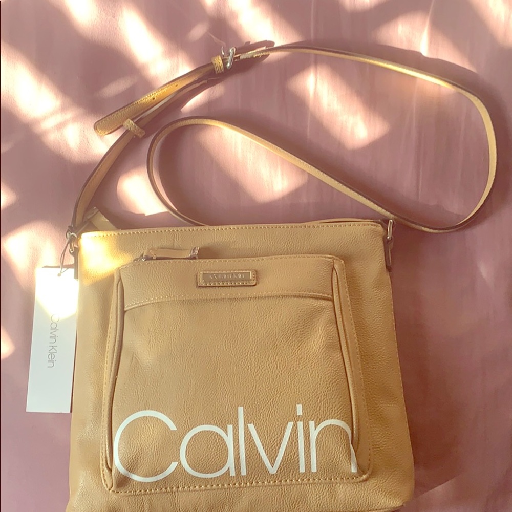 NWT Calvin Klein Nude/Light brown crossbody purse